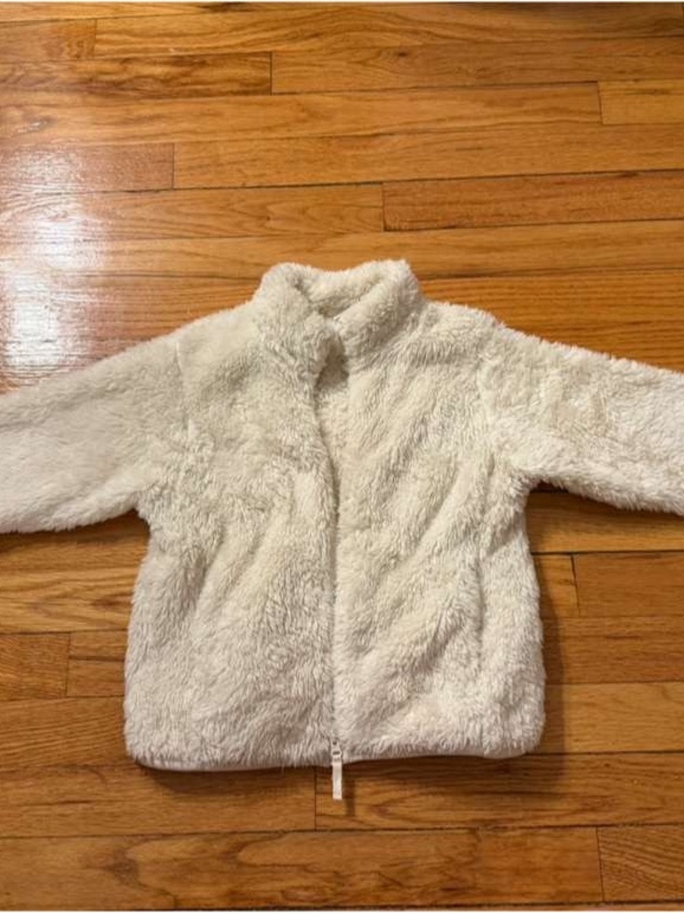 Uniqlo Kids Cream Plush Zip Jacket y.